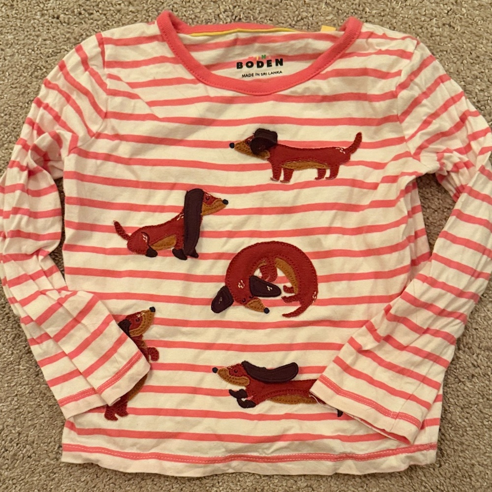 Mini Boden Appliqué Dachshund Tee